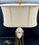 Tall Mid-Century Modern White Marble and Brass Lamp For Sale - Image 9 of 12