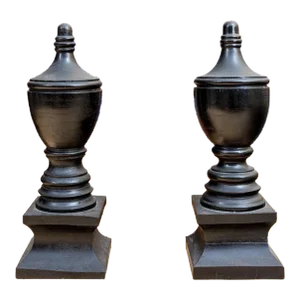 Antique Architectural Salvaged Urn Form Finials- a Pair