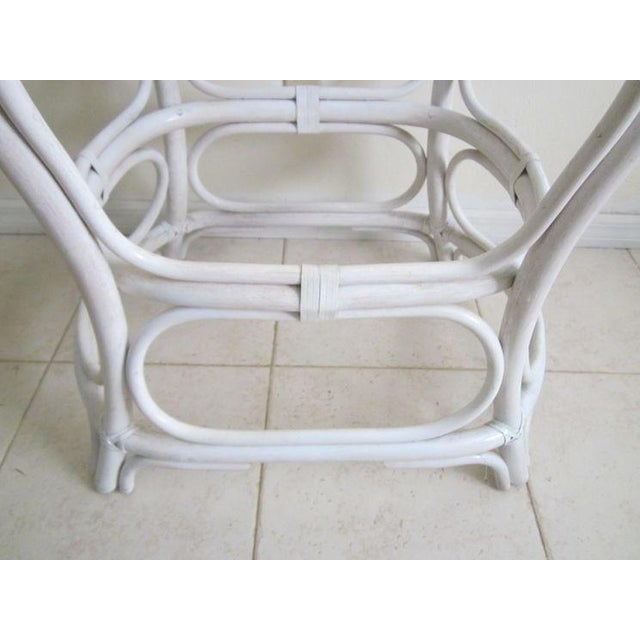 1990s White Bamboo Dining Room Table Base No Glass Top Coastal Style For Sale In Naples, FL - Image 6 of 12