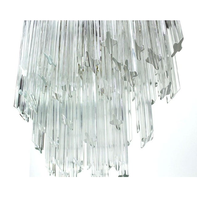 Mid 20th Century Camer Mid-Century Modern Murano Chandelier Glass Prisms Light Fixture For Sale - Image 5 of 9