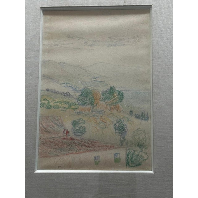 Henri-Edmond Cross, Landscape of Provence, 1800s, Colored Pencils on Paper, Framed For Sale - Image 14 of 17