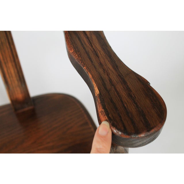 Brown Vintage Arts & Crafts Jamestown Lounge Feudal Bench Romweber Viking Oak Style For Sale - Image 8 of 14