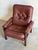 Vintage Danish Leather Lounge Chair Mid Century Modern Armchair For Sale - Image 4 of 10