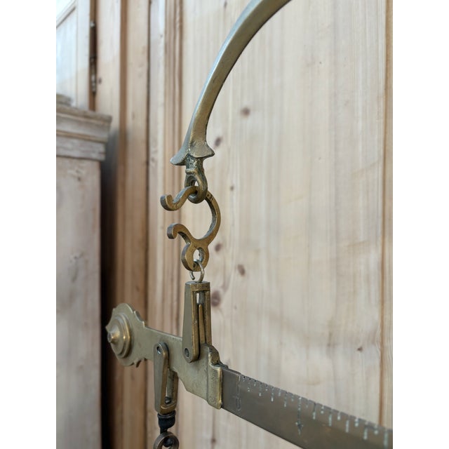 Metal P Quindici 19th Century Chilog Brass and Marble Balance Scale For Sale - Image 7 of 11