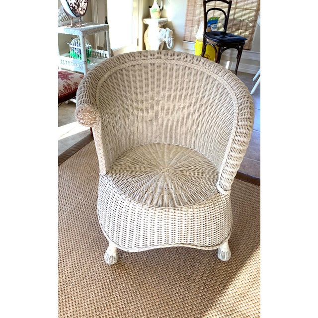 Antique Wicker Barrel Chair Chairish