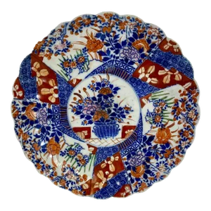 Large Antique Hand-Painted Imari Serving Plate/Platter From Japan - 19th Century