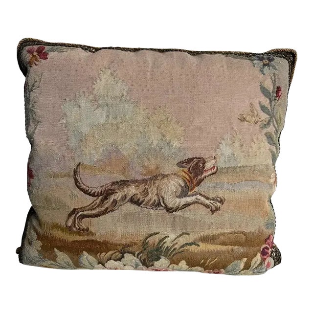 French Silk Tapestry Pillow 1850 For Sale