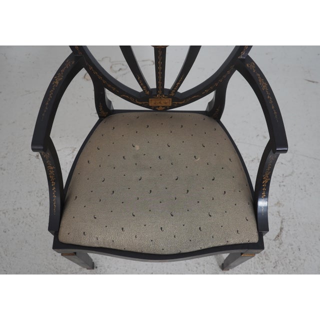 Lousa Braga Paint Decorated Shield Back Armchairs For Sale - Image 10 of 18