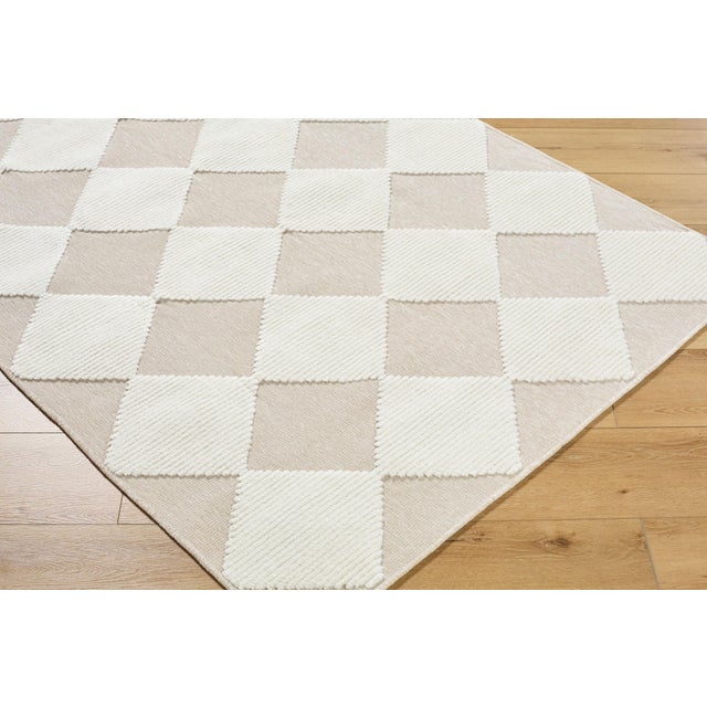 Art Deco Lyna Washable Rug in Cream, 5x7 For Sale - Image 3 of 4