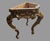 Wood Antique Italian Carved & Gilt Decorated Marquetry Floral Inlay Top Console Hall Table For Sale - Image 7 of 11