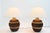 Mid-Century Modern 1970s Mid Century Modern Brutalist Style Bulbous Ceramic Table Lamps in Bronze - a Pair For Sale - Image 3 of 9