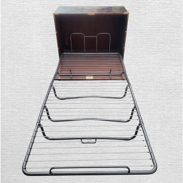 Vintage Campaign Hide Away Twin Size Murphy Bed Cabinet For Sale - Image 13 of 18