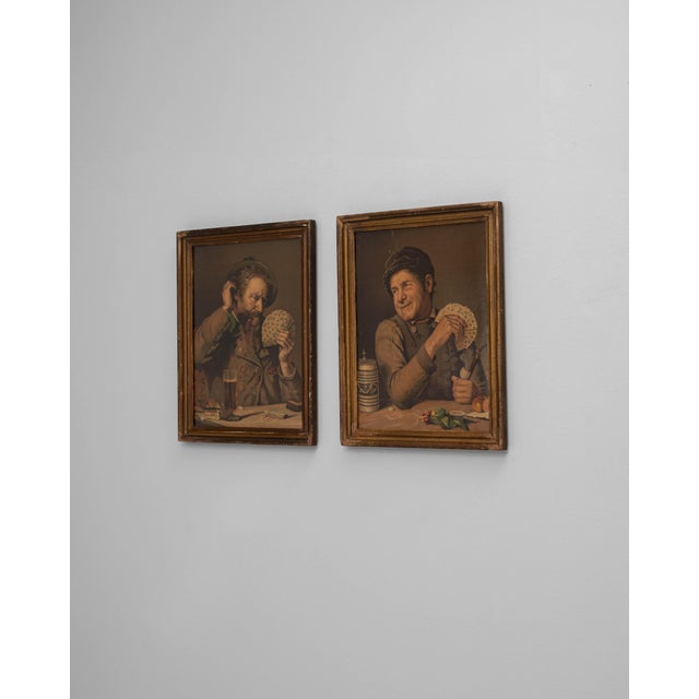 20th Century French Brown Wooden Framed Wall Art Decor - A Pair For Sale - Image 18 of 18