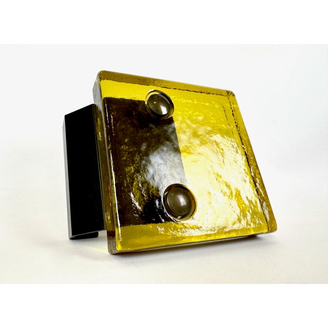 Mid-Century Modern Amber Glass Push and Pull Alpana Door Handle, 1960s, in Flawless conditions. Designed 1960 to 1969 This...