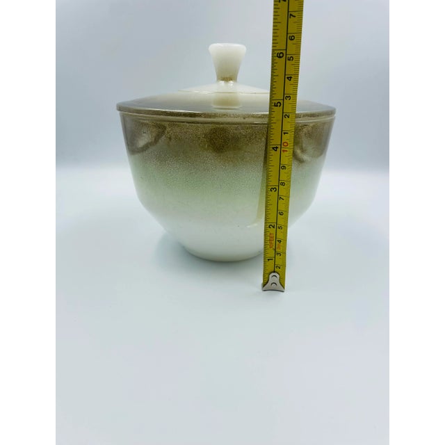 Mid-Century Iridescent Green & Copper Federal Glass Decorative Jar/Urn For Sale - Image 10 of 11