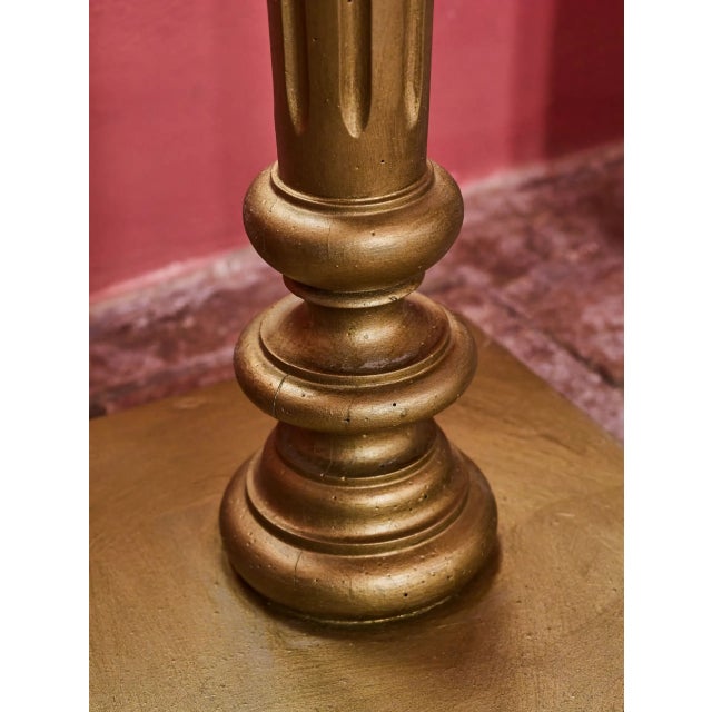 Wood Pedestal with Marble Top For Sale - Image 7 of 8