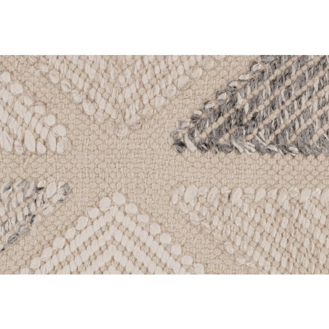 Not Yet Made - Made To Order Scandinavian Rug in White, Greige Geometric Pattern by Rug & Kilim 5x8 For Sale - Image 5 of 6