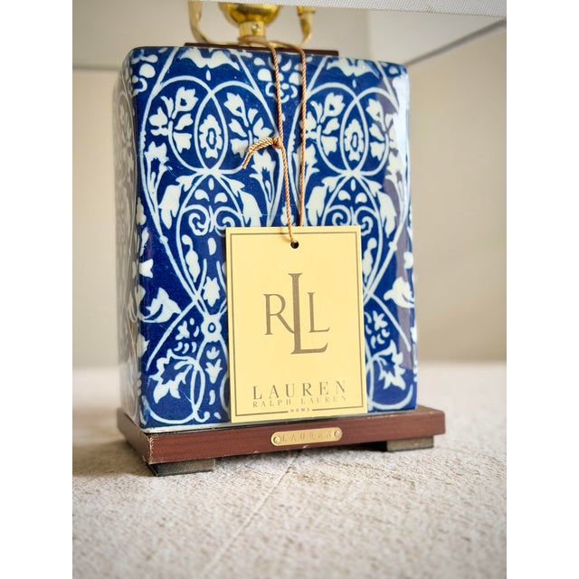 Ralph Lauren Ralph Lauren Home Blue and White Chinoiserie Porcelain Lamp, Vineyard Pattern For Sale - Image 4 of 12