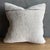 Creamy white hemp rug pillow with original seams. Soft hand, linen blend backing with zipper closure. Spot cleaning is...
