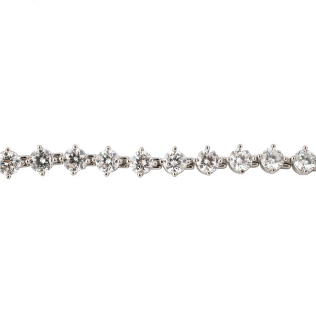 Modern Platinum & 14k White Gold 11.27ctw Lab Grown Diamond Link Tennis Necklace For Sale - Image 3 of 8