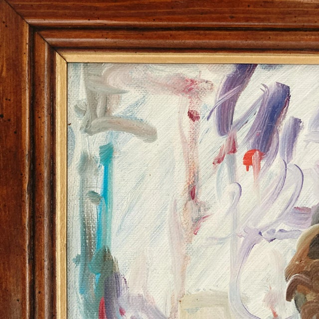 1980s 1980s Vintage Female Nude Acrylic Portrait, Framed and Signed For Sale - Image 5 of 10