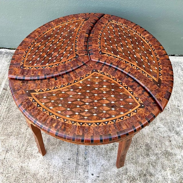 Vintage Geometric Inlaid Wood Coffee Table For Sale - Image 9 of 12