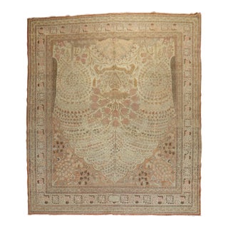 Observational Antique Persian Tabriz Room Size Rug For Sale
