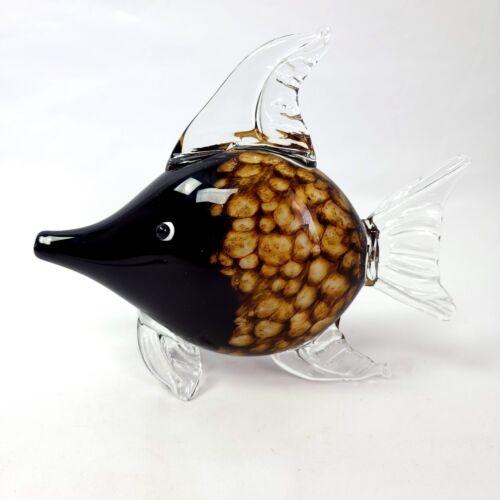 Figurative Early 21st Century Tortoiseshell Art Glass Fish Sculpture For Sale - Image 3 of 8