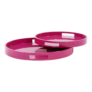 Colorful Fushia Trays - Set of 2