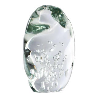 1970s Amorphic Glass Sculpture With Bubble Inclusions For Sale
