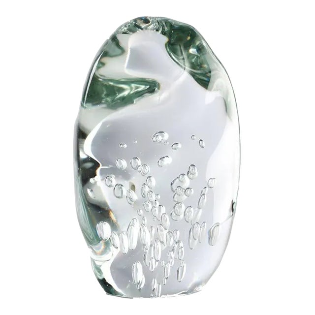 1970s Amorphic Glass Sculpture With Bubble Inclusions For Sale