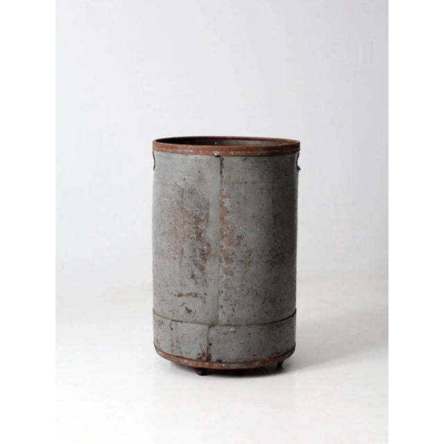 Farmhouse Vintage Industrial Storage Can on Castors For Sale - Image 3 of 12