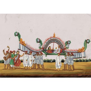 Indian Company School, Marriage Procession, 1800s, Gouache on Paper For Sale