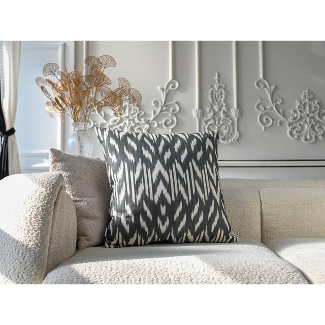 Authentic Handmade Uzbek Ikat Pillow Cover — Crafted in Margilan, Uzbekistan Bring timeless craftsmanship and rich...