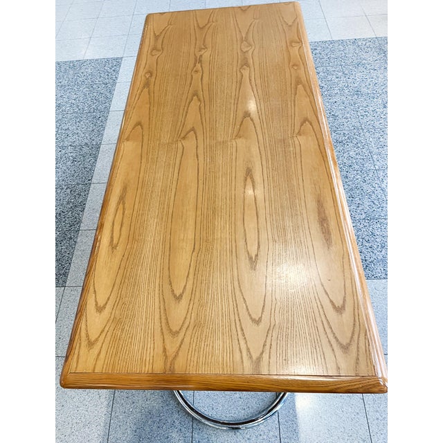 1970s 1970s Italian Ash & Nickel Desk For Sale - Image 5 of 16