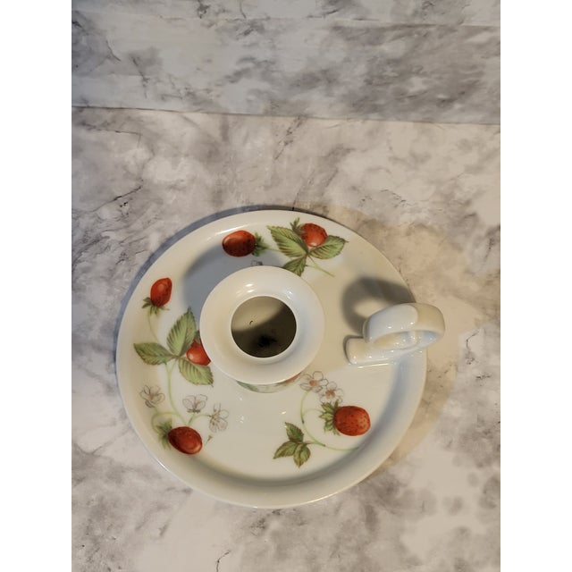 Vintage Bernardaud Limoges Candle Holder France Fraisiere Strawberry Garden HTF For Sale In San Francisco - Image 6 of 11