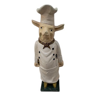 Vintage Cast Iron Butchers Pig Advertising Prop, 1930 For Sale