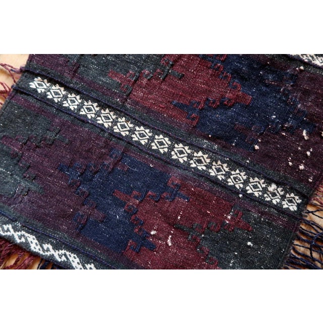 Purple 1940s Handmade Vintage Afghan Baluch Salt Bag For Sale - Image 8 of 11