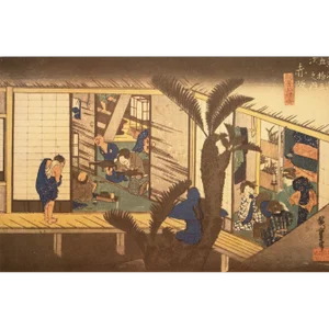 1960 After Hiroshige "The 53 Stations of Tokaido Road: 36th Station" French Ukiyo-E Print