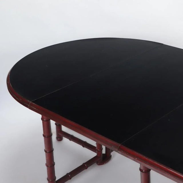 Brown A French Faux Bamboo Dining Room Table, in the Manner of Jansen, C. 1960. For Sale - Image 8 of 9