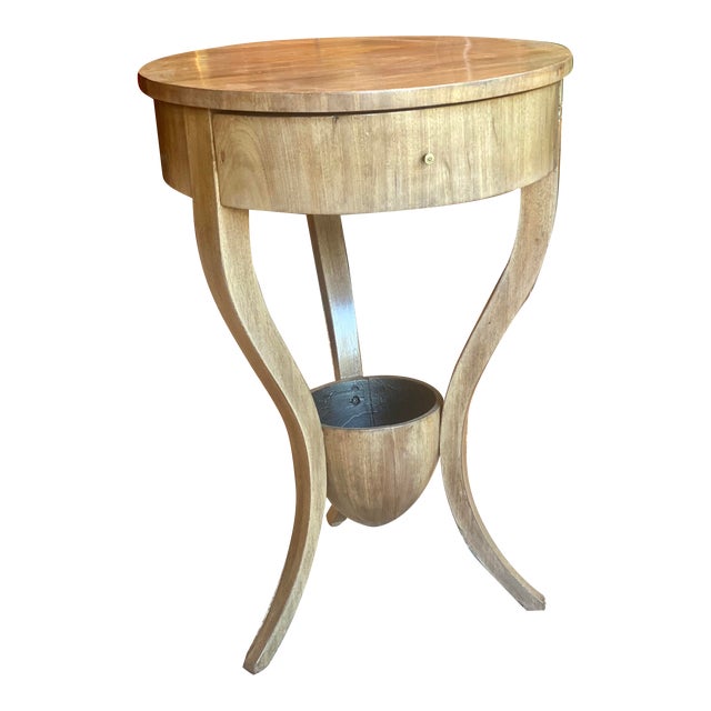 Vintage Round Wooden Side Table Chairish