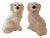 Staffordshire Style Spaniels - Vintage White Glazed Ceramic With Gold Accents - A Pair For Sale