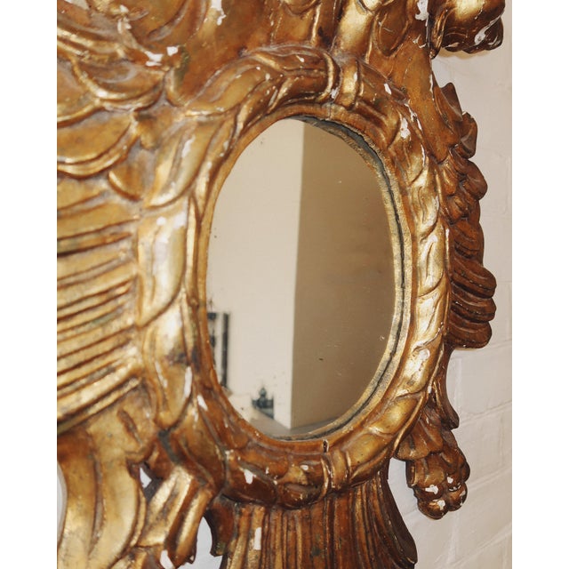 Wood Antique European Giltwood Double Eagle Wall Mirror For Sale - Image 7 of 16