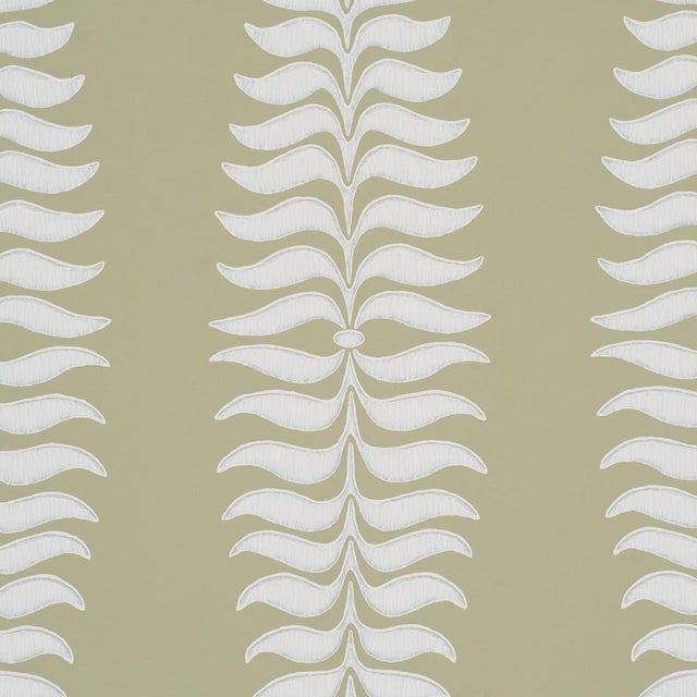 Contemporary Schumacher Fern Tree Wallcovering In Olive For Sale - Image 3 of 6