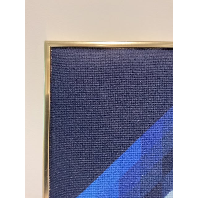 Vintage Victor Vasarely Op Art Geometric Needlepoint Framed For Sale - Image 10 of 12