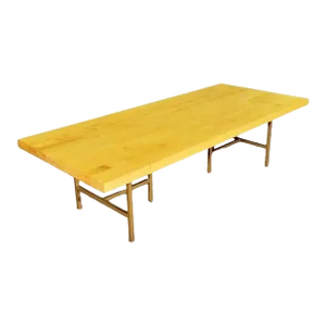 Mid 20th Century Modern Coffee Table W/ Metal Base