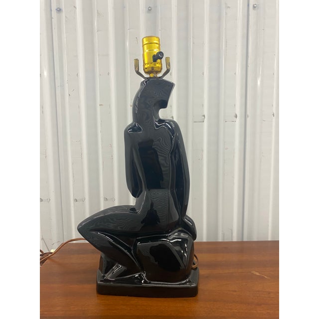 1960s Black Ceramic Abstract Table Lamp . For Sale - Image 12 of 12