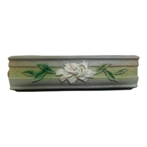 Vintage Roseville Pottery “Gardenia” Window Box Planter, Green, Shape 668-8