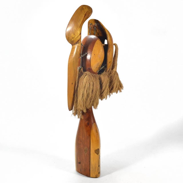 A powerful piece with terrific presence, this large mixed media sculpture by American artist Thomas A. Bartel (b. 1949)...
