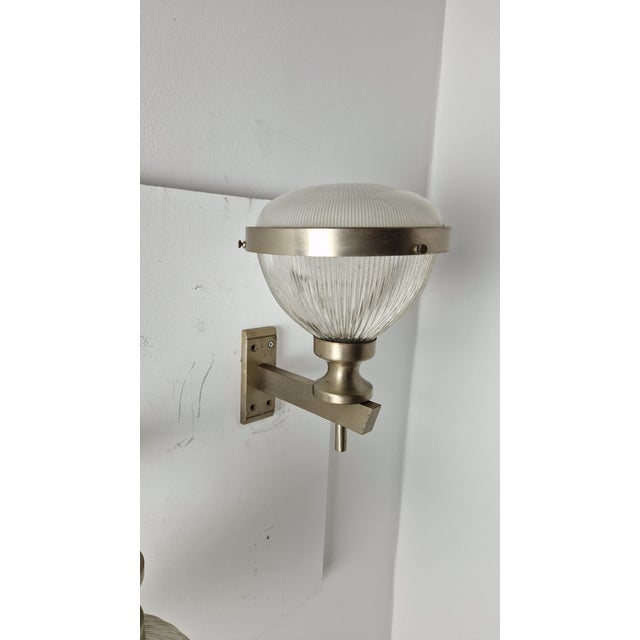 Gray Vintage Chrome Wall Lights with Fresnel Glass, 1960s, Set of 2 For Sale - Image 8 of 14